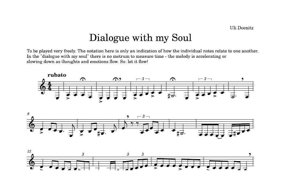 Dialogue with my Soul - Sheet Music